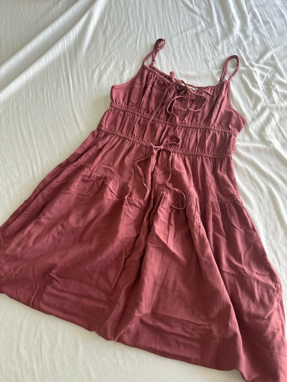 Sleeveless Tiered Sundress in Dusty Rose